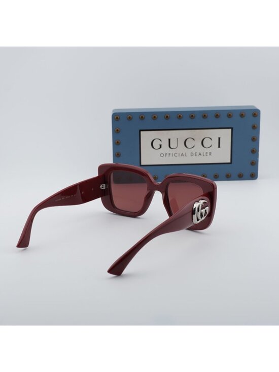 Gucci GG1975S 005 Square Sunglasses – Burgundy